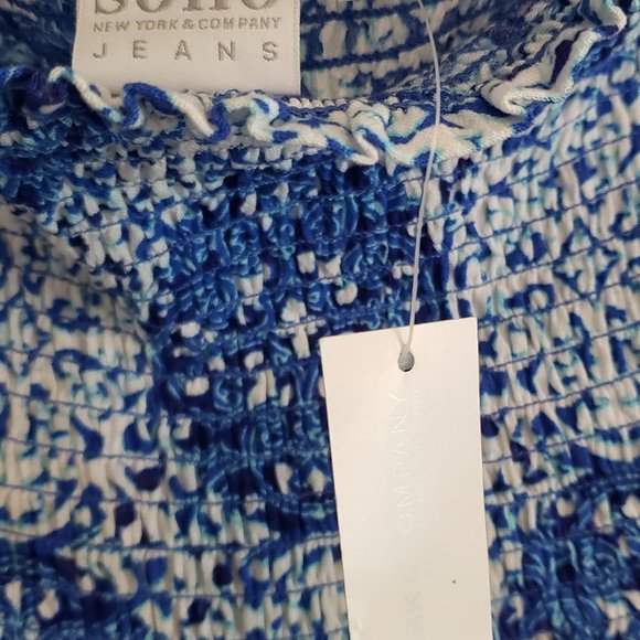 Blue and White Soho flowy bandeau top - Picture 5 of 6